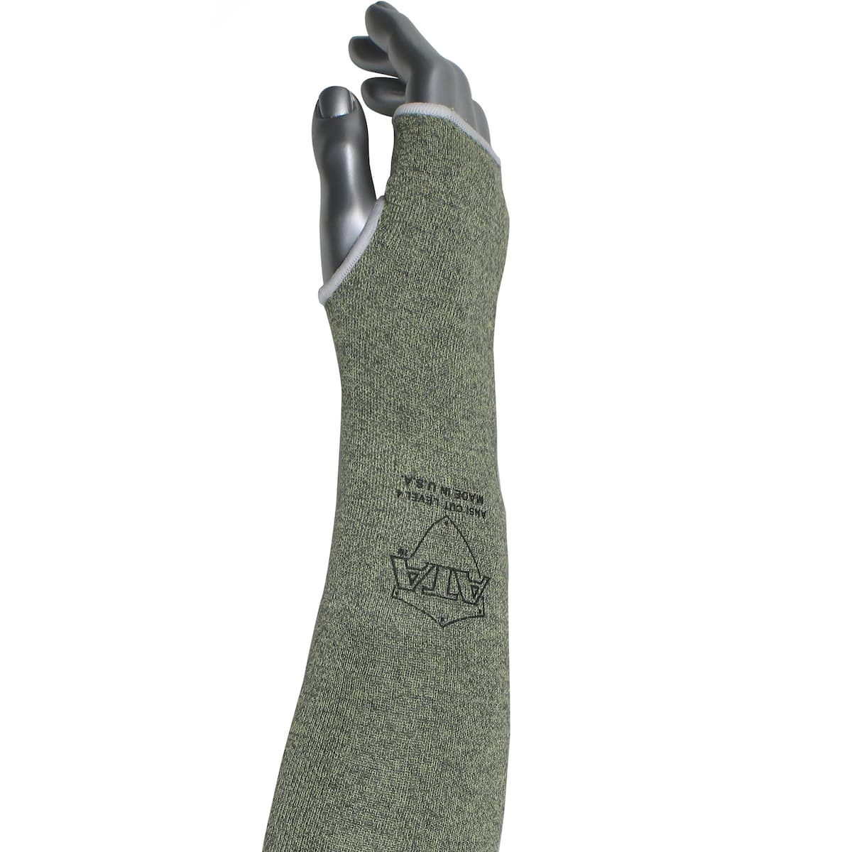 Single-Ply ATA Hide-Away Blended Sleeve with Sta-Cool Plating with Thumb Hole, Green (MSATA/HACM-T) - 24