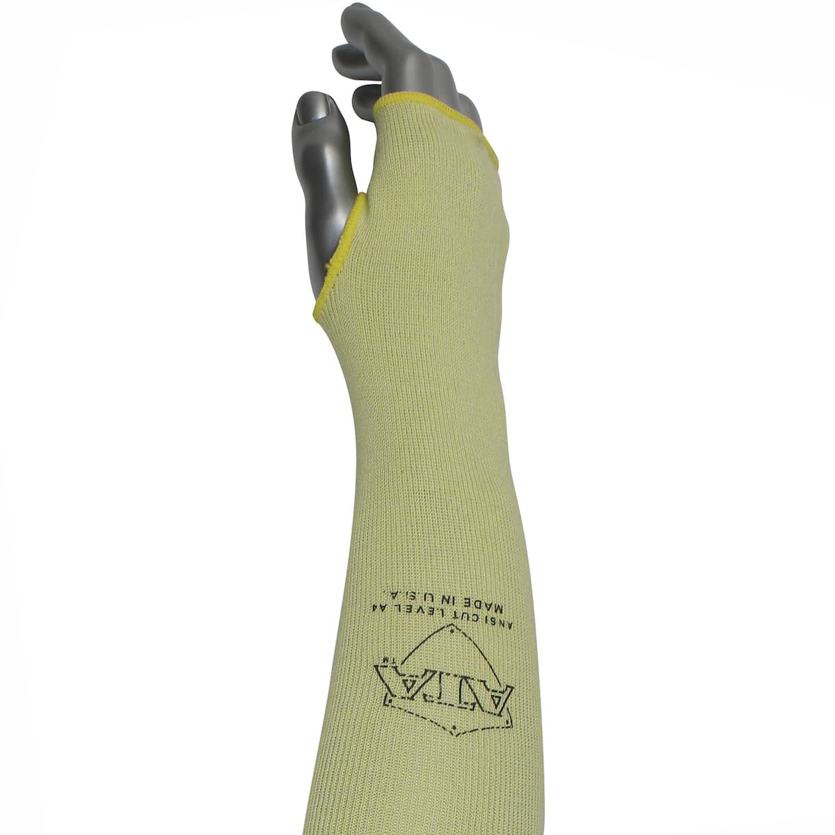 Single-Ply ATA Blended Sleeve with Cotton Plating and Thumb Hole, Yellow (MSATAC-T) - 18