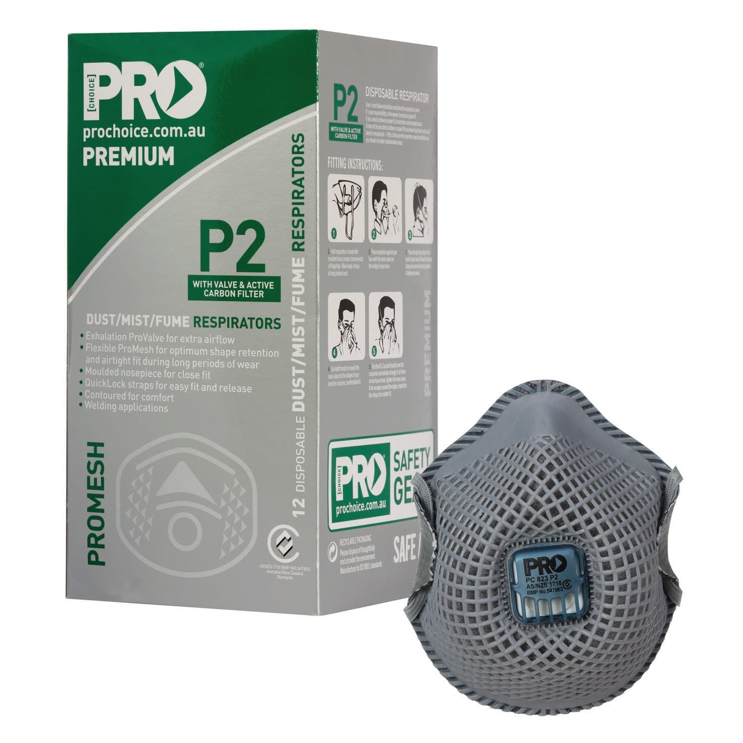 Pro Choice Dust Masks Promesh P2+Valve+Carbon_0