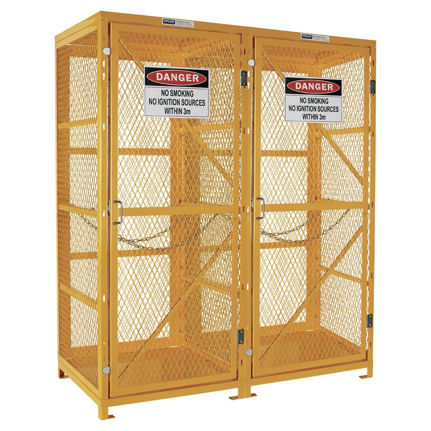 Pratt Gas Cylinder Storage Cage. 1 Storage Level Up To 18 G-Sized Cylinders