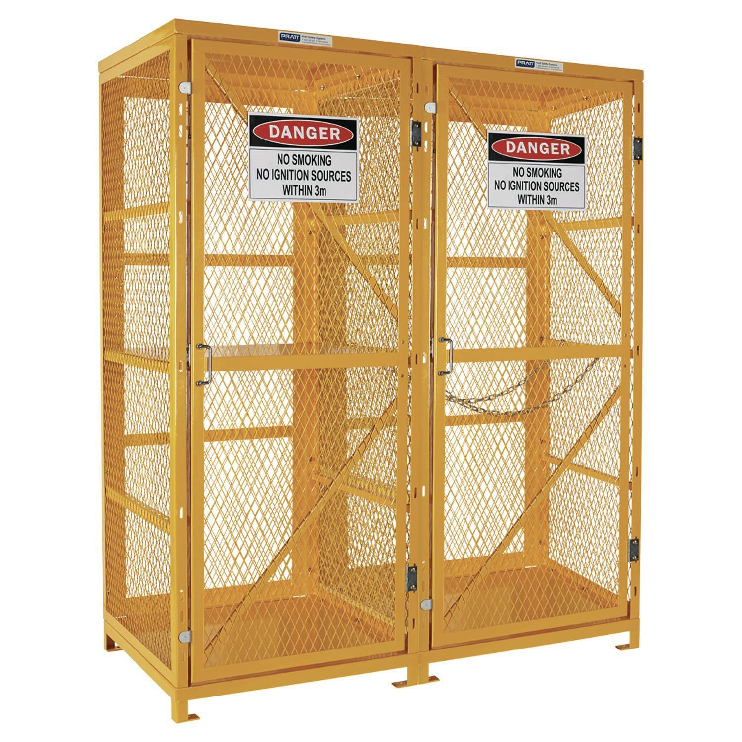 Pratt Forklift & Gas Cylinder Storage Cage. 3 Storage Levels Up To 8 Forklift & 9 G-Sized Cylinders