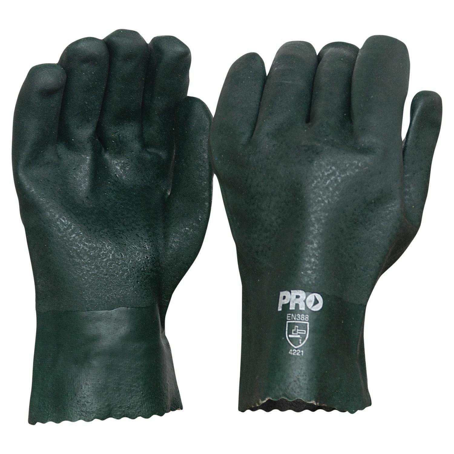 Pro Choice 27Cm Green Double Dipped Pvc Gloves Large