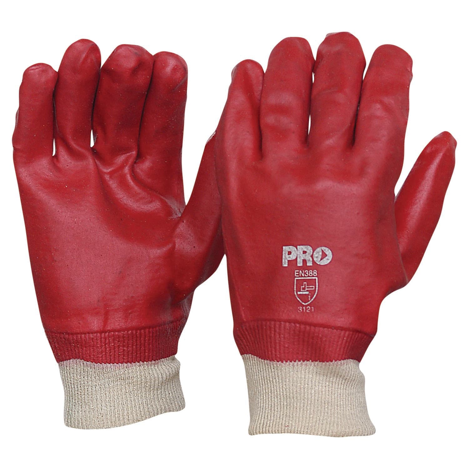 Pro Choice 27Cm Red Pvc / Knit Wrist Gloves Large_0