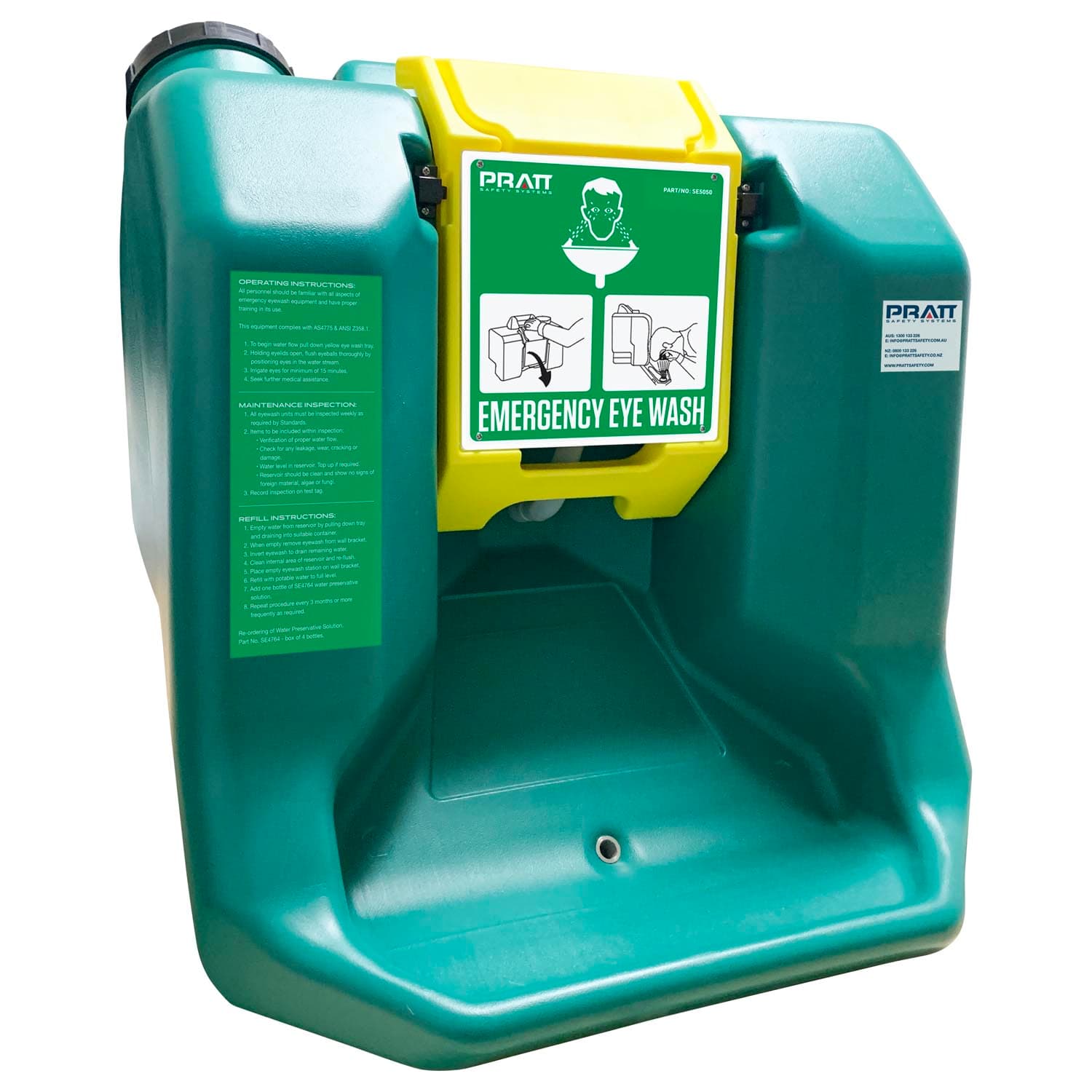 Pratt Portable Gravity Fed Eye Wash Unit. 55L