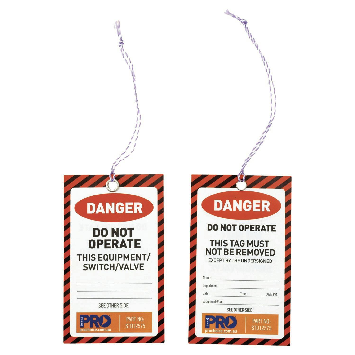 Pro Choice Safety Tag -125Mm X 75Mm Danger
