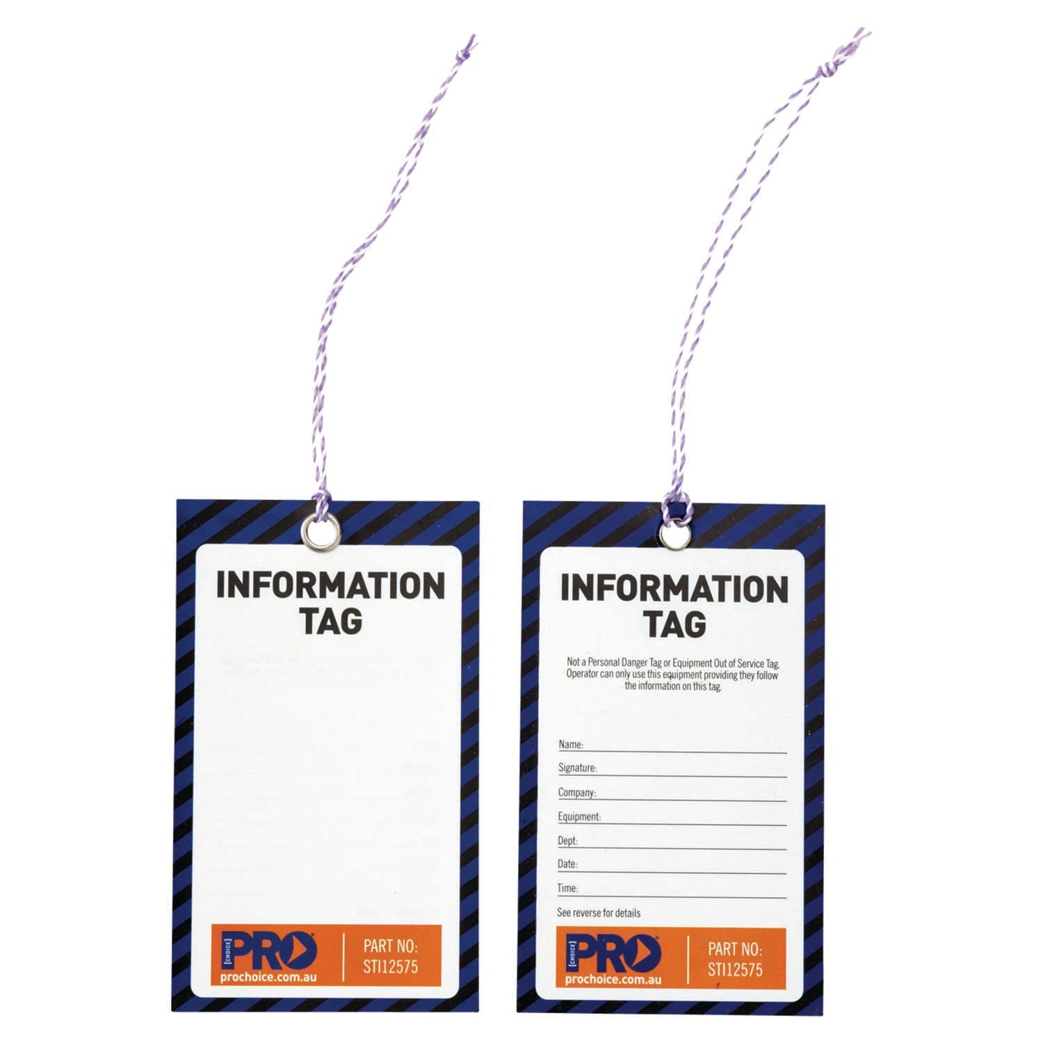 Pro Choice Safety Tag -125Mm X 75Mm Information (Blank)