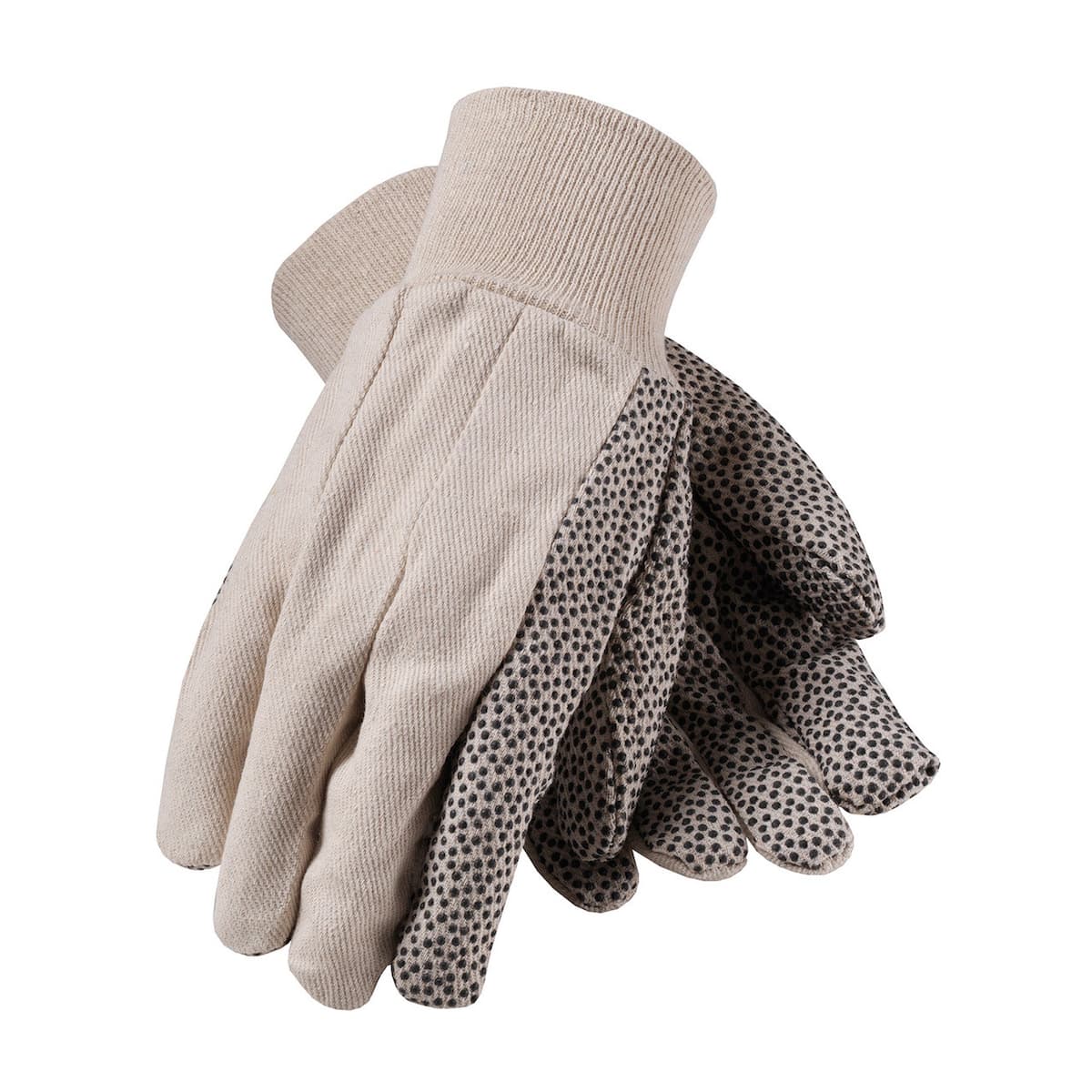 Dotted Palm Canvas Chore, Knit Wrist, Natural/Black, Large