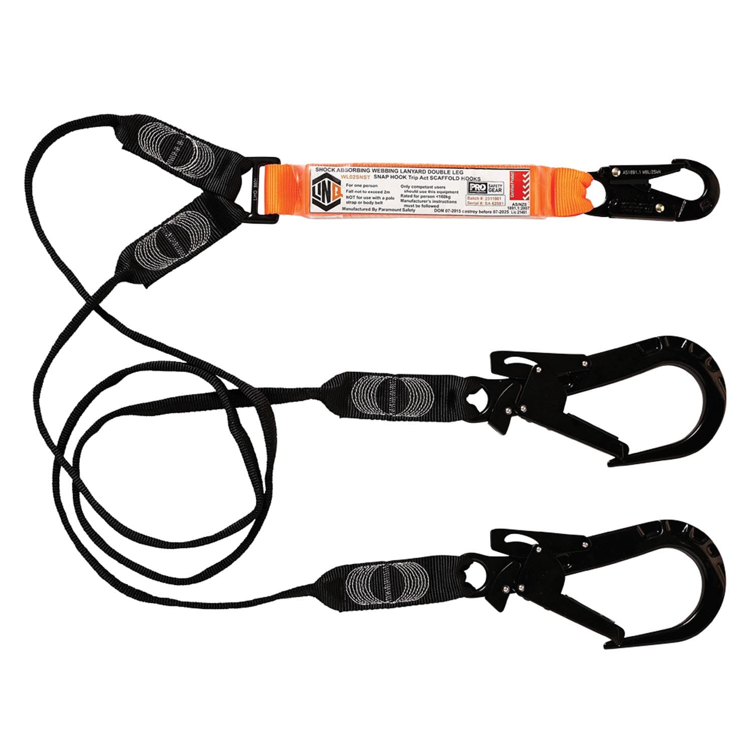 LINQ Elite Double Leg Shock Absorbing Webbing Lanyard_7