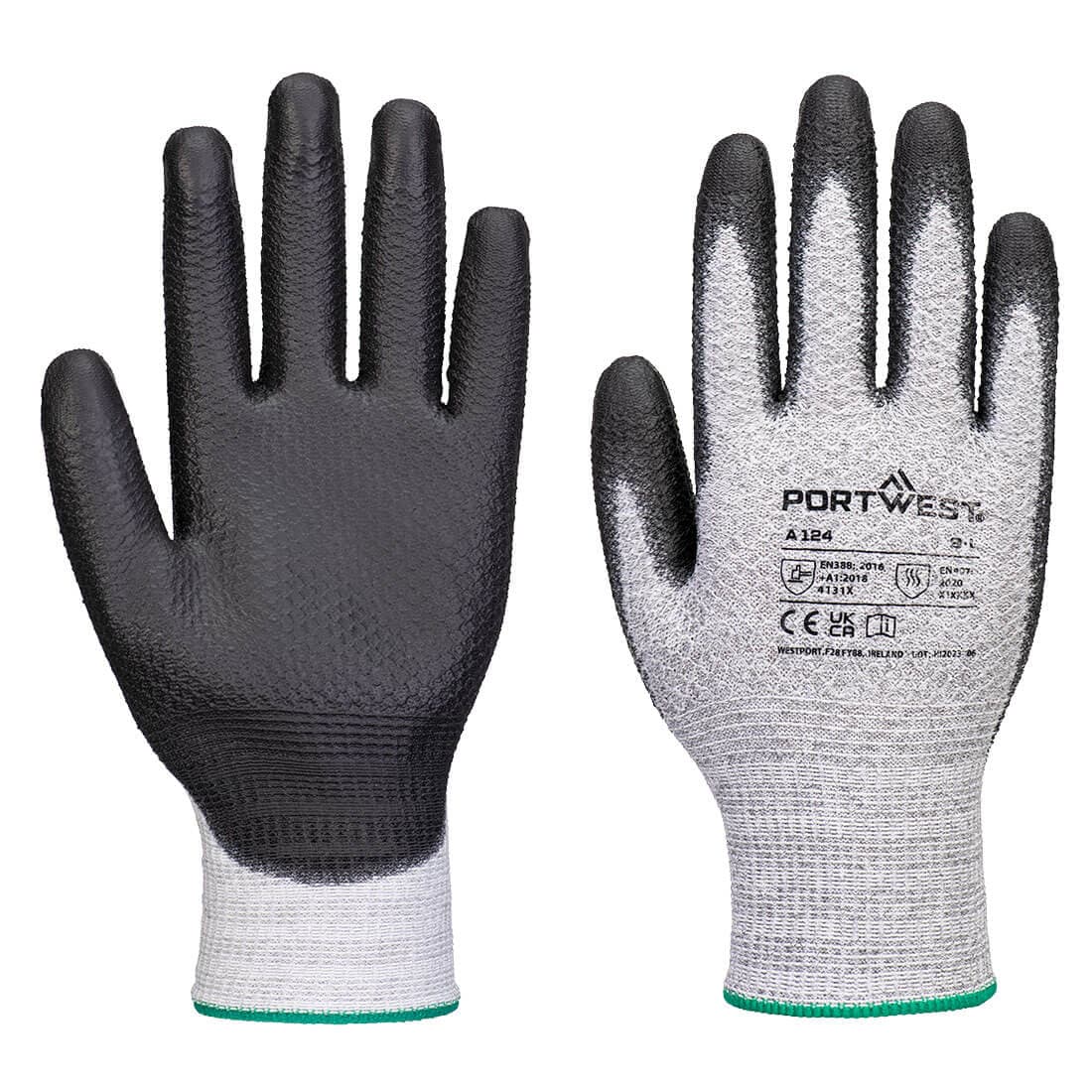 Portwest Grip 13 PU Diamond Knit Glove (Pk12) (Grey/Black)