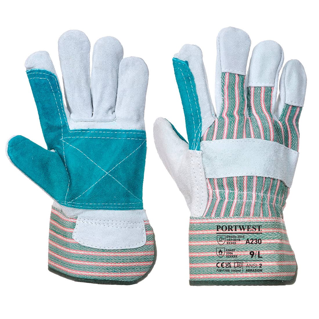 Portwest Double Palm Cotton Back Glove (Grey)