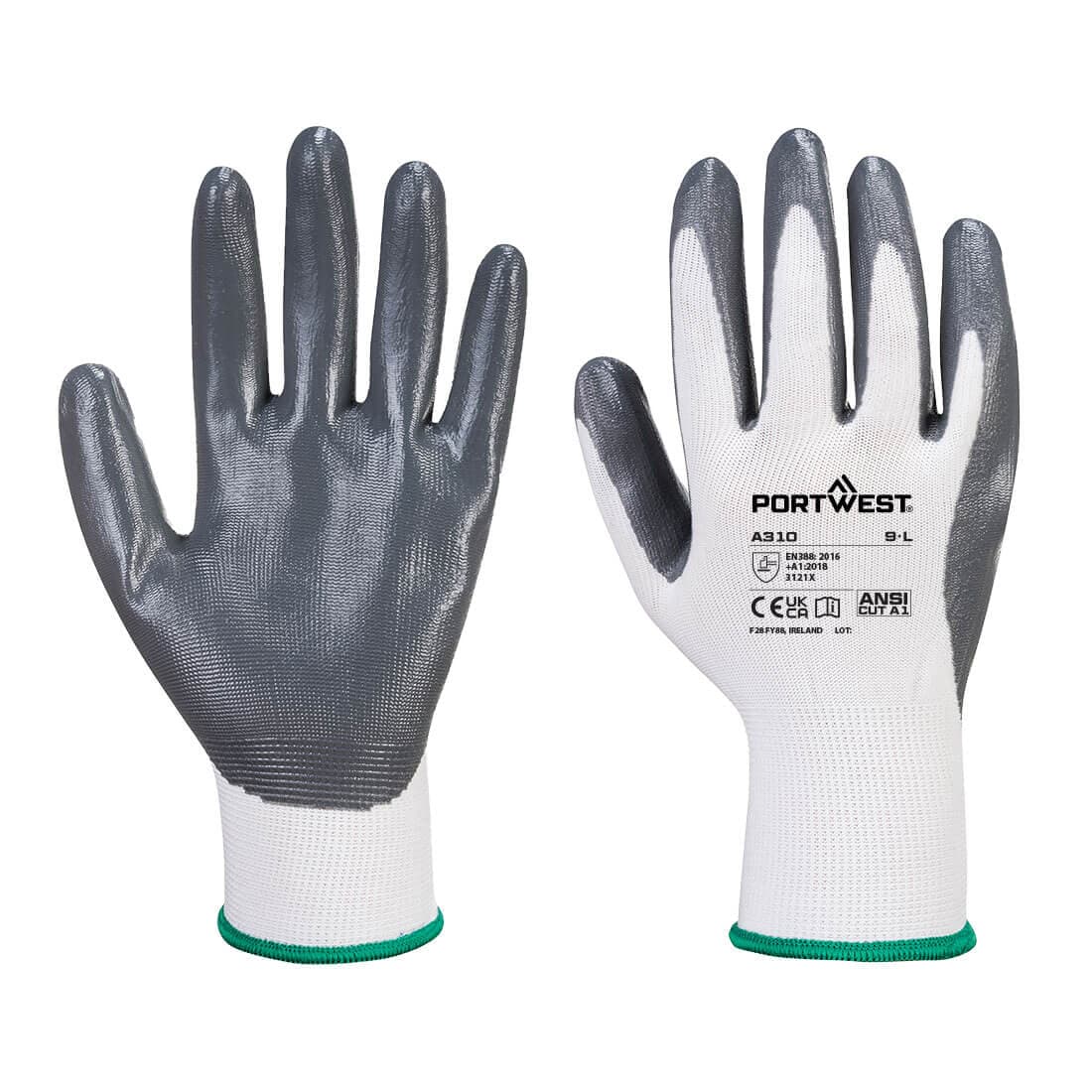 Portwest Flexo Grip Nitrile Glove (Grey/White)