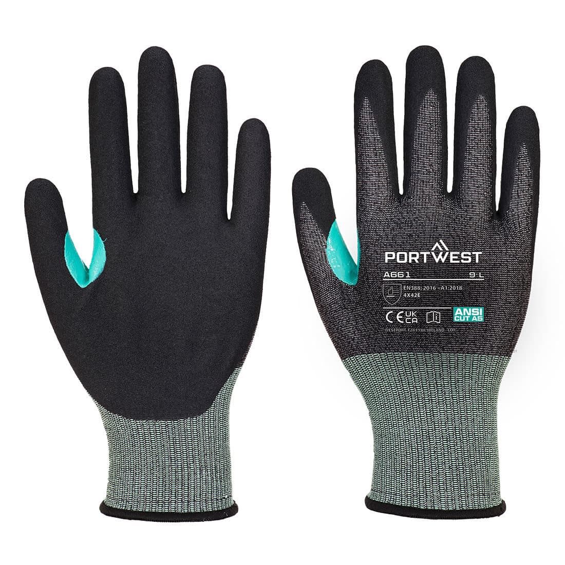 Portwest CS Cut E18 Nitrile Glove (Black/Black)