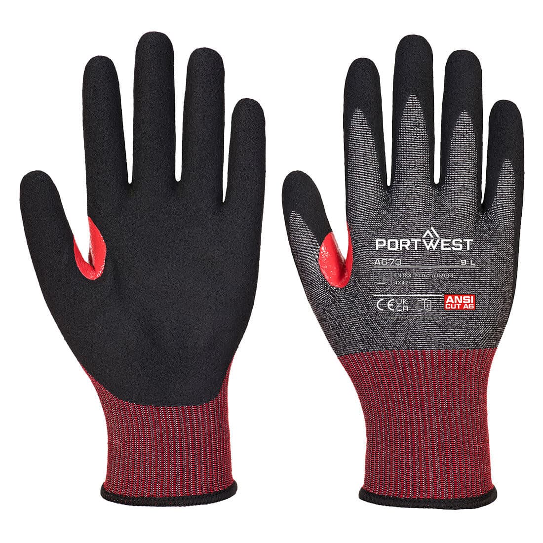 Portwest CS Cut F18 Nitrile Glove (Black/Black)