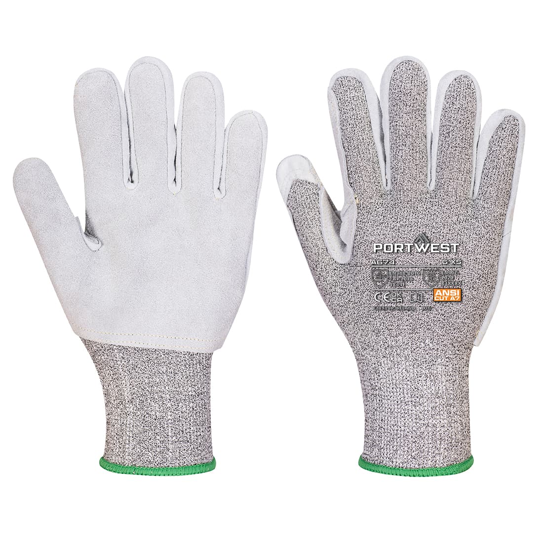 Portwest CS Cut F13 Leather Glove (Black/Black)