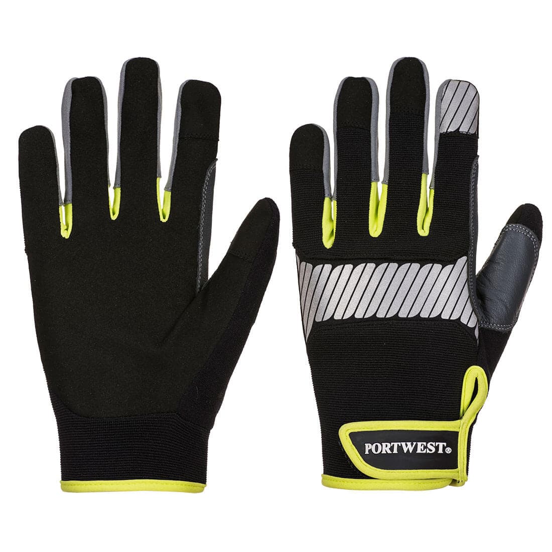 Portwest PW3 General Utility Glove (Black/Yellow)