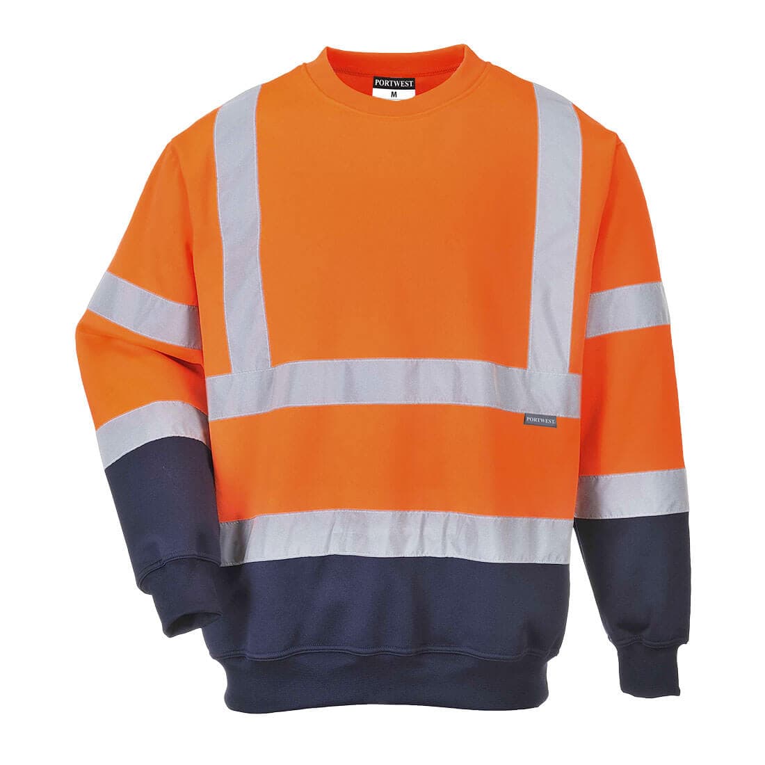 Portwest Hi-Vis Contrast Sweatshirt (Orange/Navy)