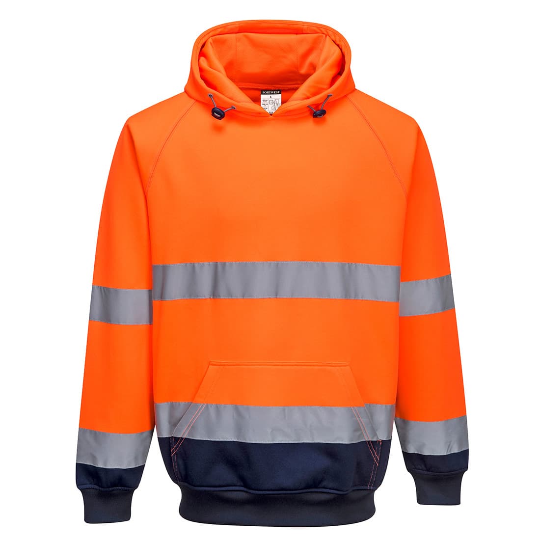 Portwest Hi-Vis Contrast Hoodie (Orange/Navy)