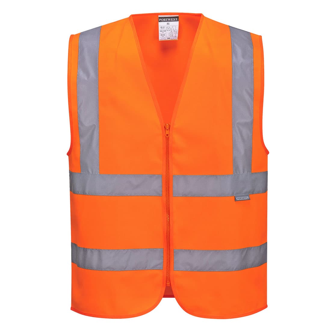 Portwest Hi-Vis Zipped Band and Brace Vest (Orange)