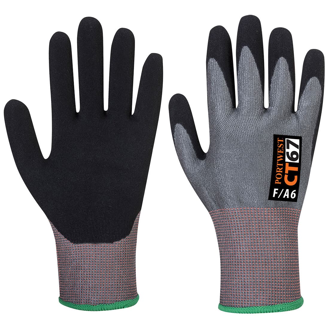 Portwest CT Cut F13 Nitrile Glove (Grey/Black)