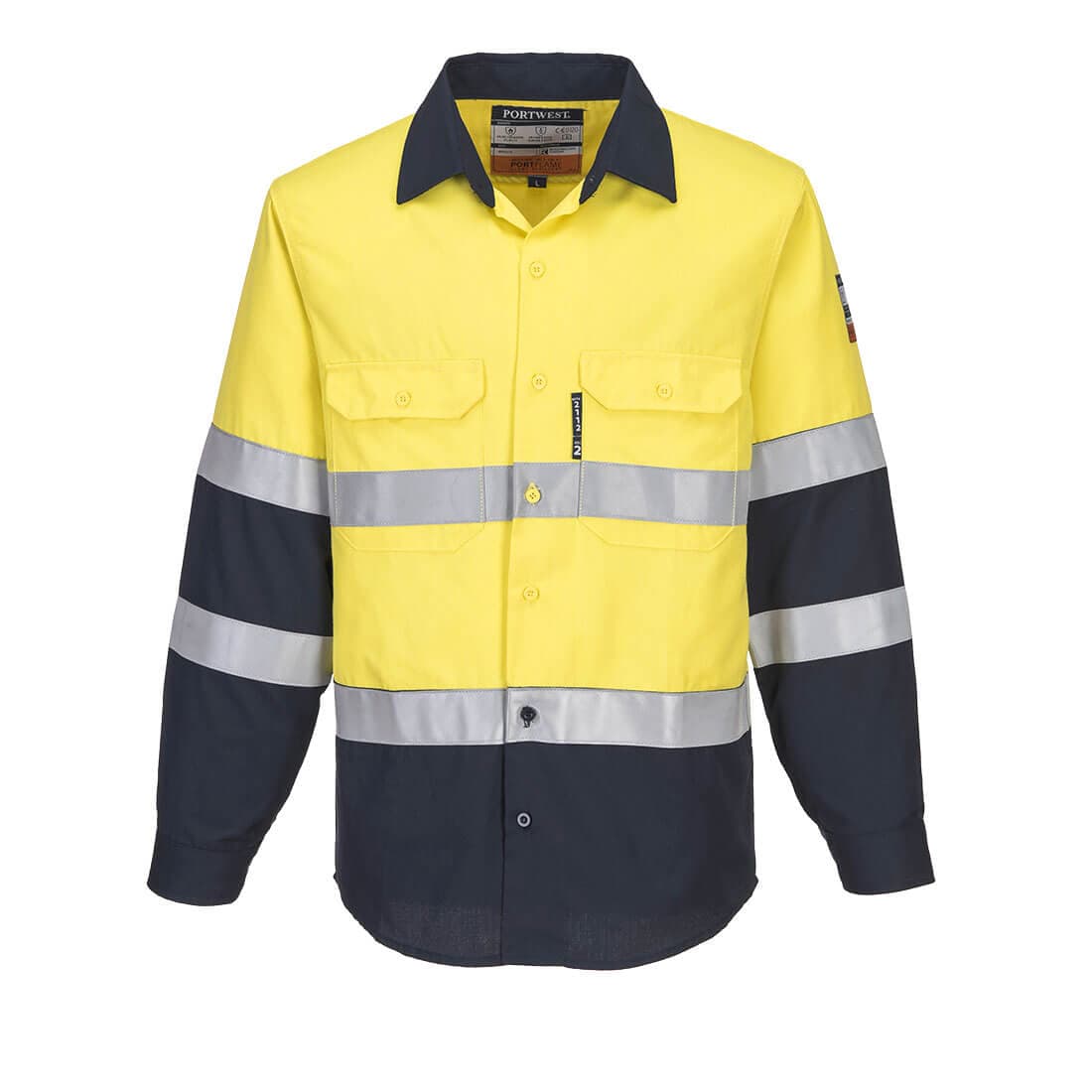 Portwest Portflame FR Class D/N Shirt (Yellow/Navy)