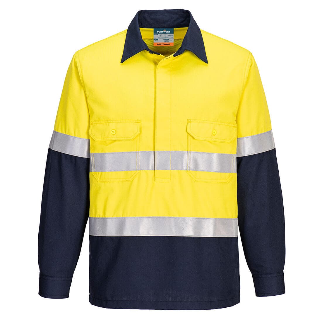 Portwest Portflame FR Class D/N Two-Tone Vented Shirt (Yellow/Navy)