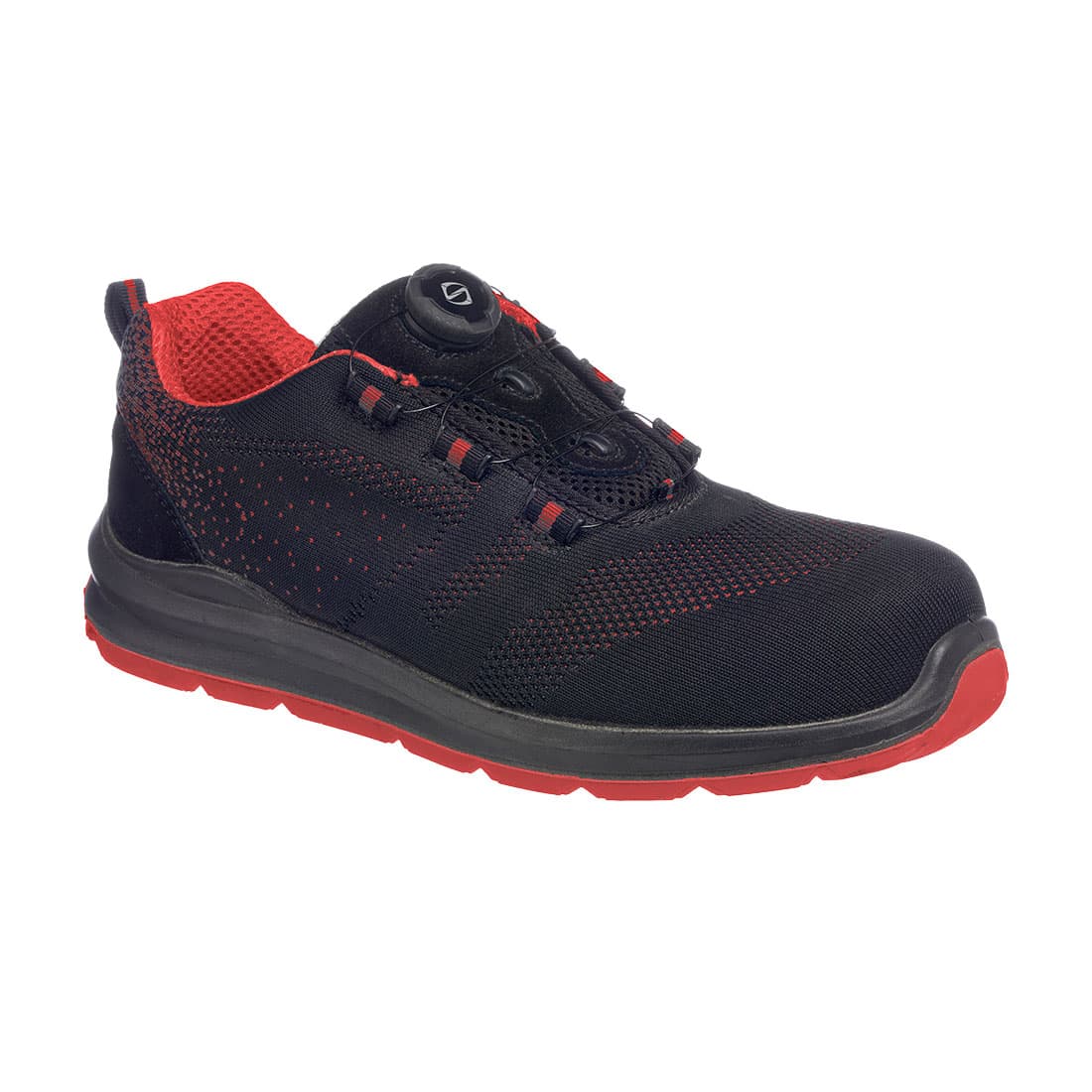 Portwest Wire Lace Safety Trainer S1P (Black/Red)