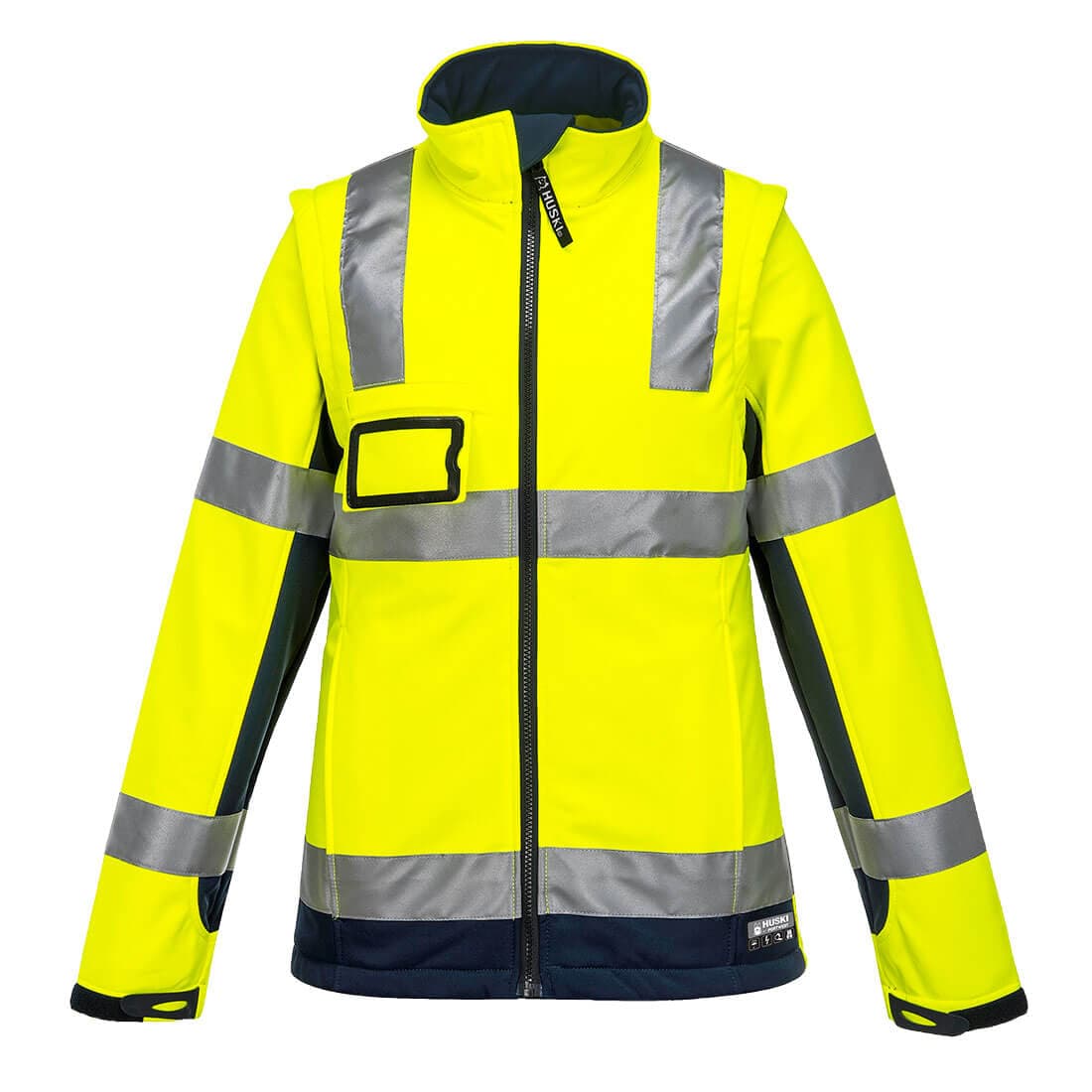 Portwest Huski Kimberley Hi-Vis 2-in-1 Contrast Softshell 3L (Yellow)