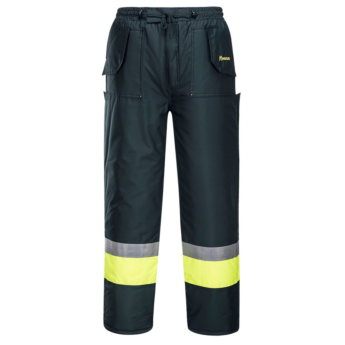 Portwest Huski Hi-Vis Contrast Freezer Pants  (Forest/Yellow)