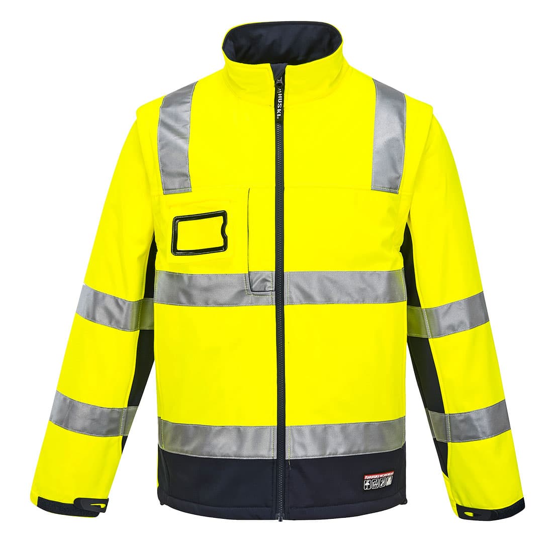 Portwest Huski Chassis Hi-Vis 2-in-1 Contrast Softshell 3L (Yellow/Navy)