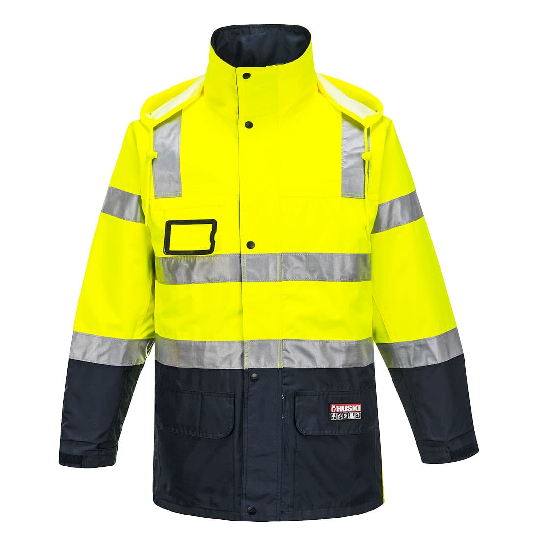 Portwest Huski Transit Hi-Vis Rain Jacket  (Yellow/Navy)