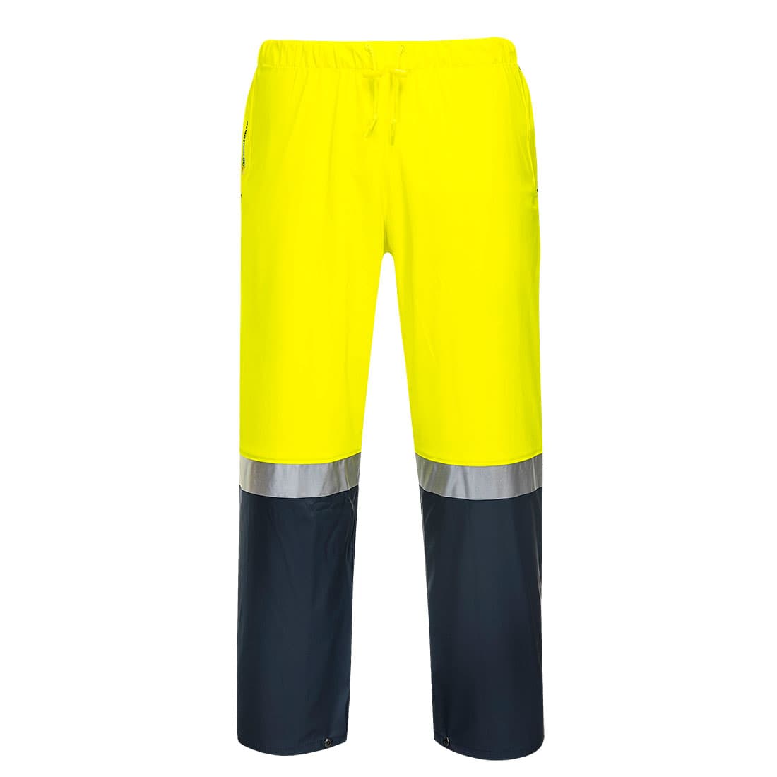 Portwest Huski Farmers Hi-Vis Contrast Rain Pants  (Yellow/Navy)