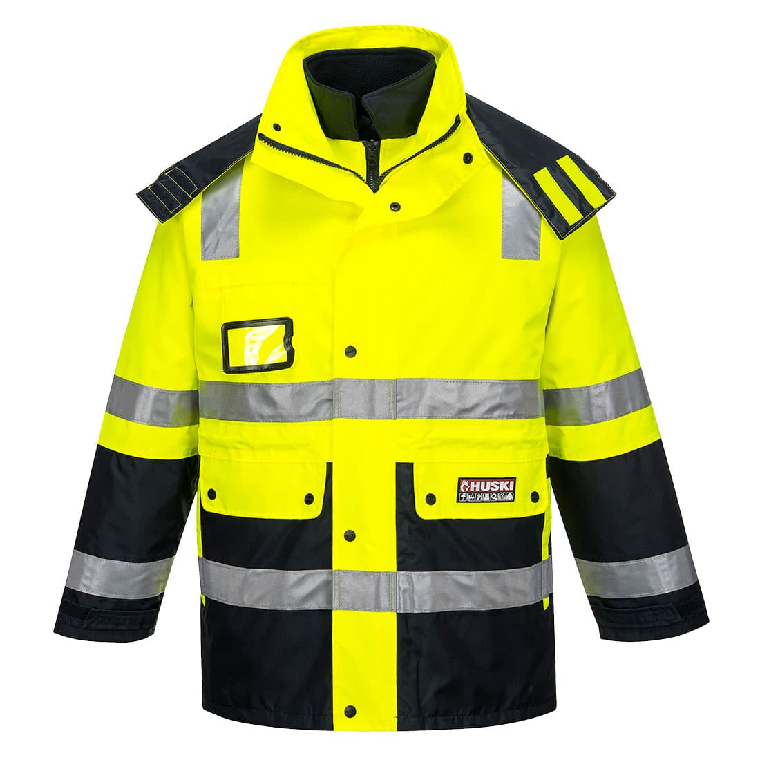 Portwest Huski Venture Hi-Vis 4-in-1 Contrast Jacket (Yellow/Navy)