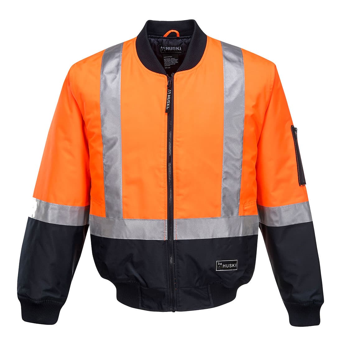 Portwest Huski Hi-Vis Winter Bomber Jacket (Orange/Navy)