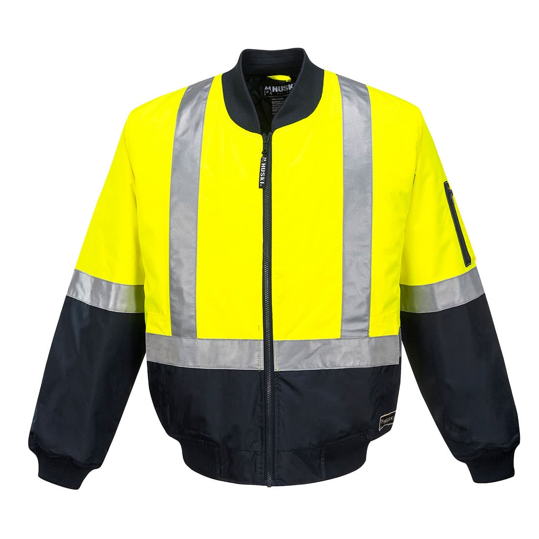 Portwest Huski Hi-Vis Winter Bomber Jacket (Yellow/Navy)