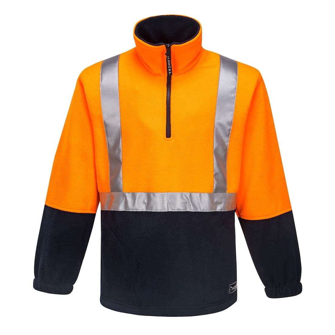 Portwest Huski Utility Hi-Vis Contrast 1/4 Zip Polar Fleece  (Orange/Navy)