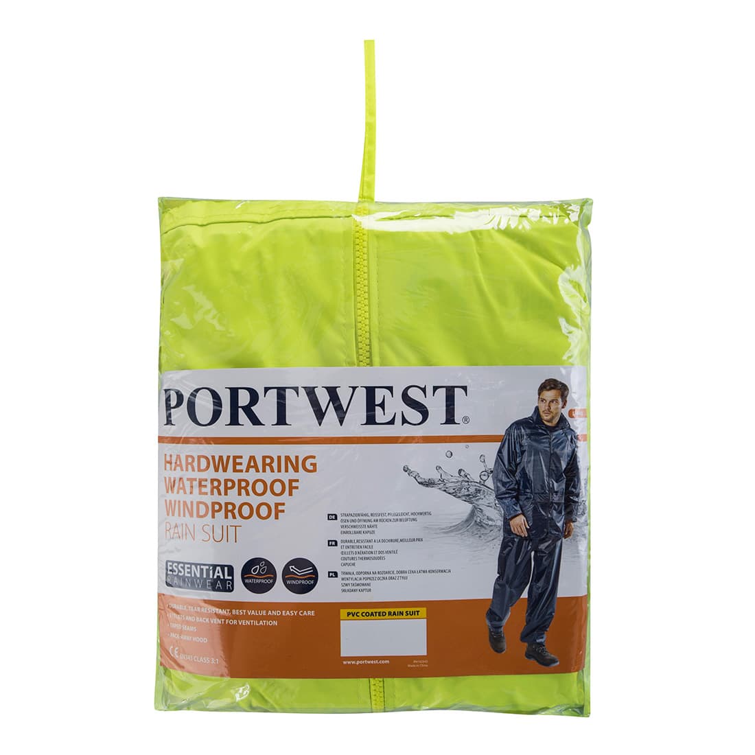 Portwest Essentials Rainsuit (2 Piece Suit) (Yellow)