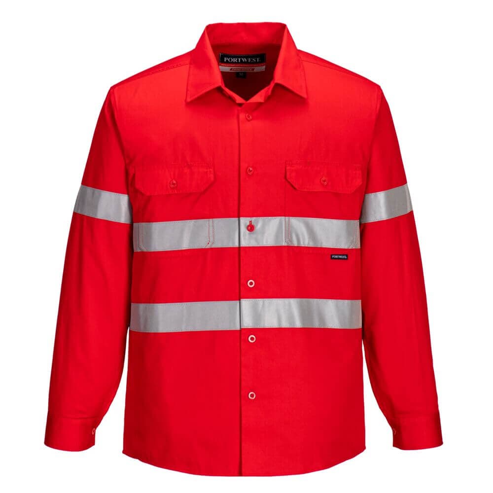 Portwest Darwin Hi-Vis Lightweight Class N Shirt L/S (Red)