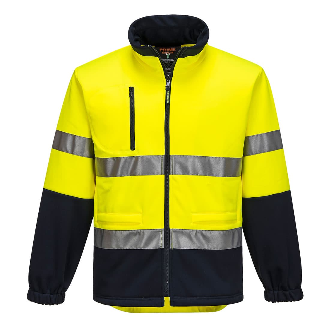 Portwest Hi-Vis Water Repellent Contrast Zipped Brush Fleece (Yellow/Navy)