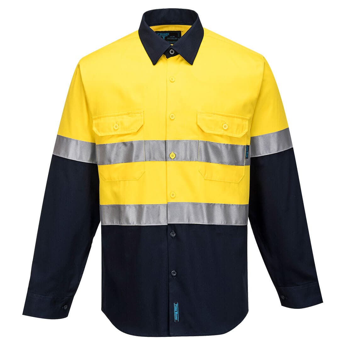 Portwest Industrial Hi-Vis Lightweight Contrast Shirt L/S (Yellow/Navy)