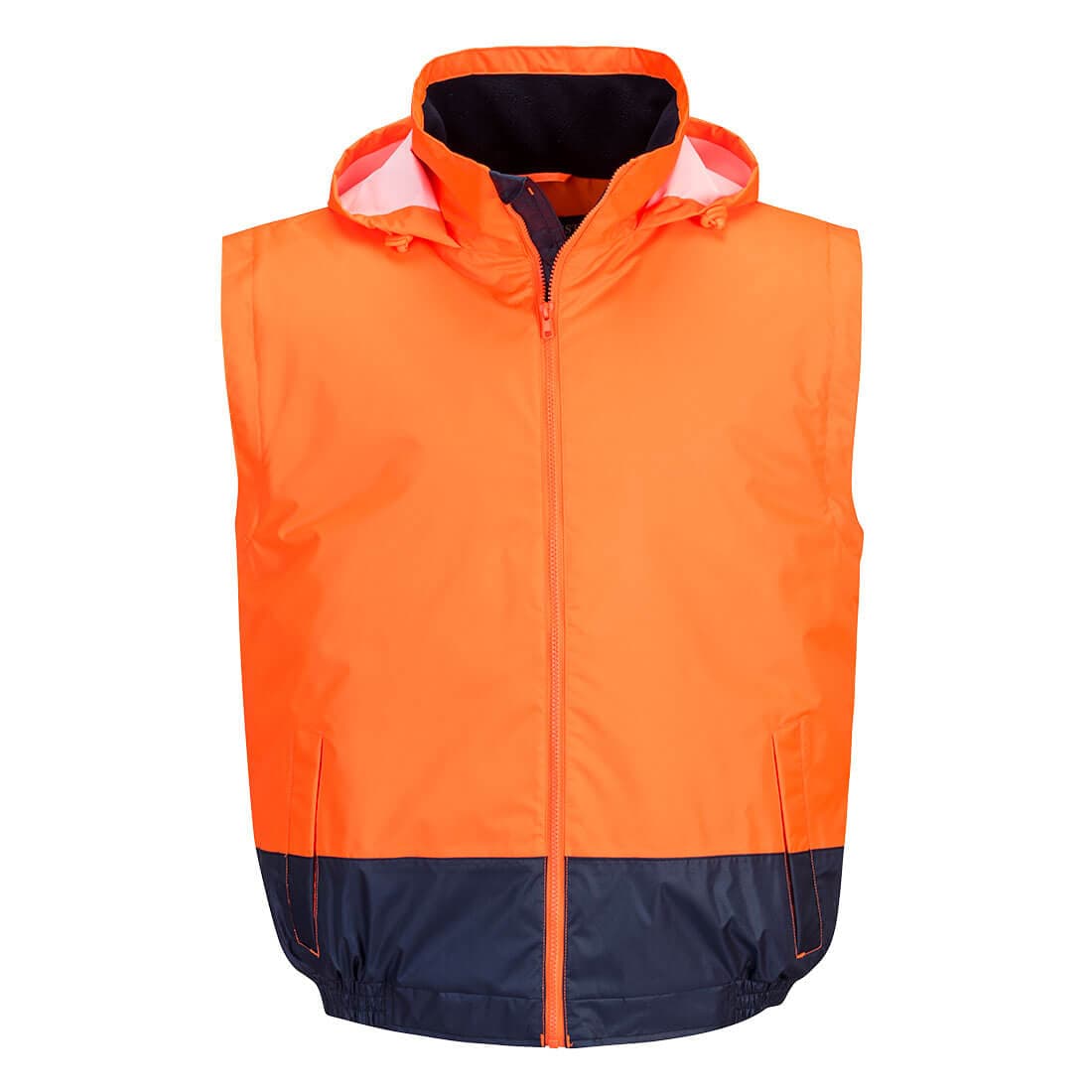 Portwest Hi-Vis Essential 2-in-1 Bomber Jacket (Orange/Navy)