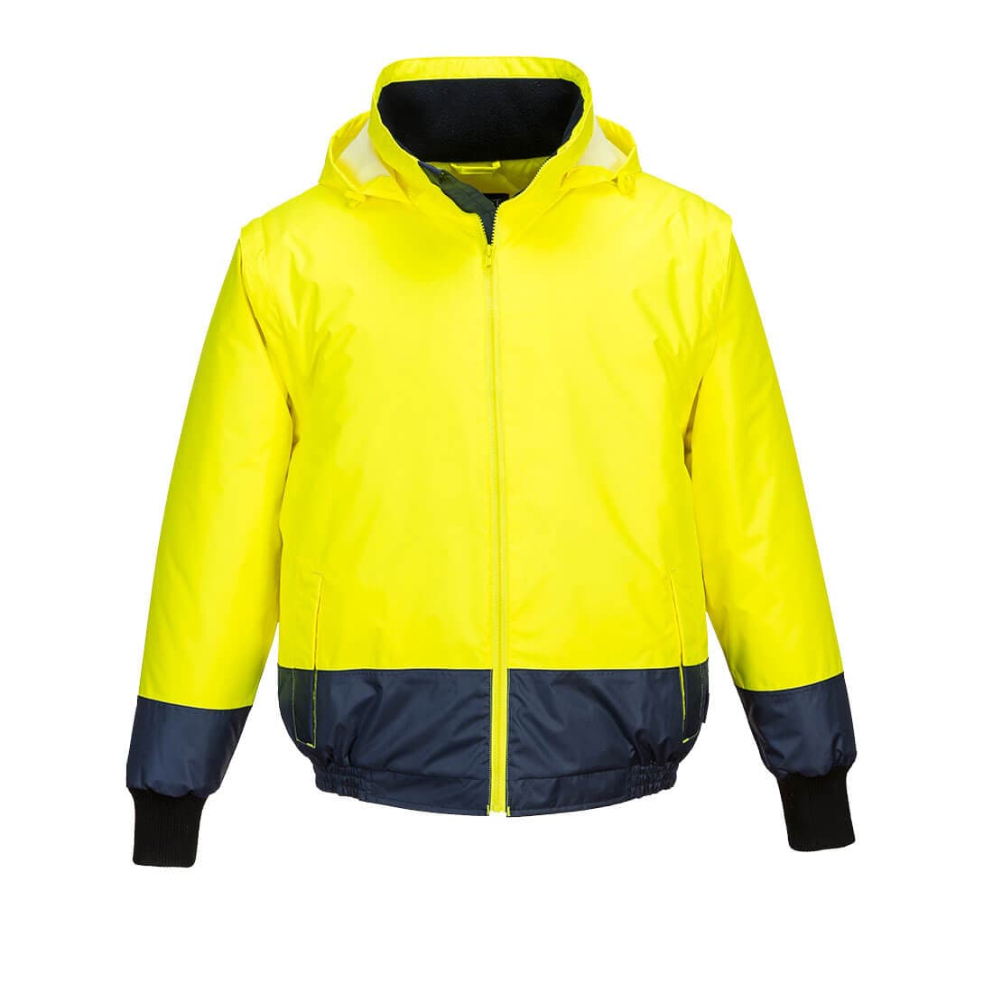 Portwest Hi-Vis Essential 2-in-1 Bomber Jacket (Yellow/Navy)