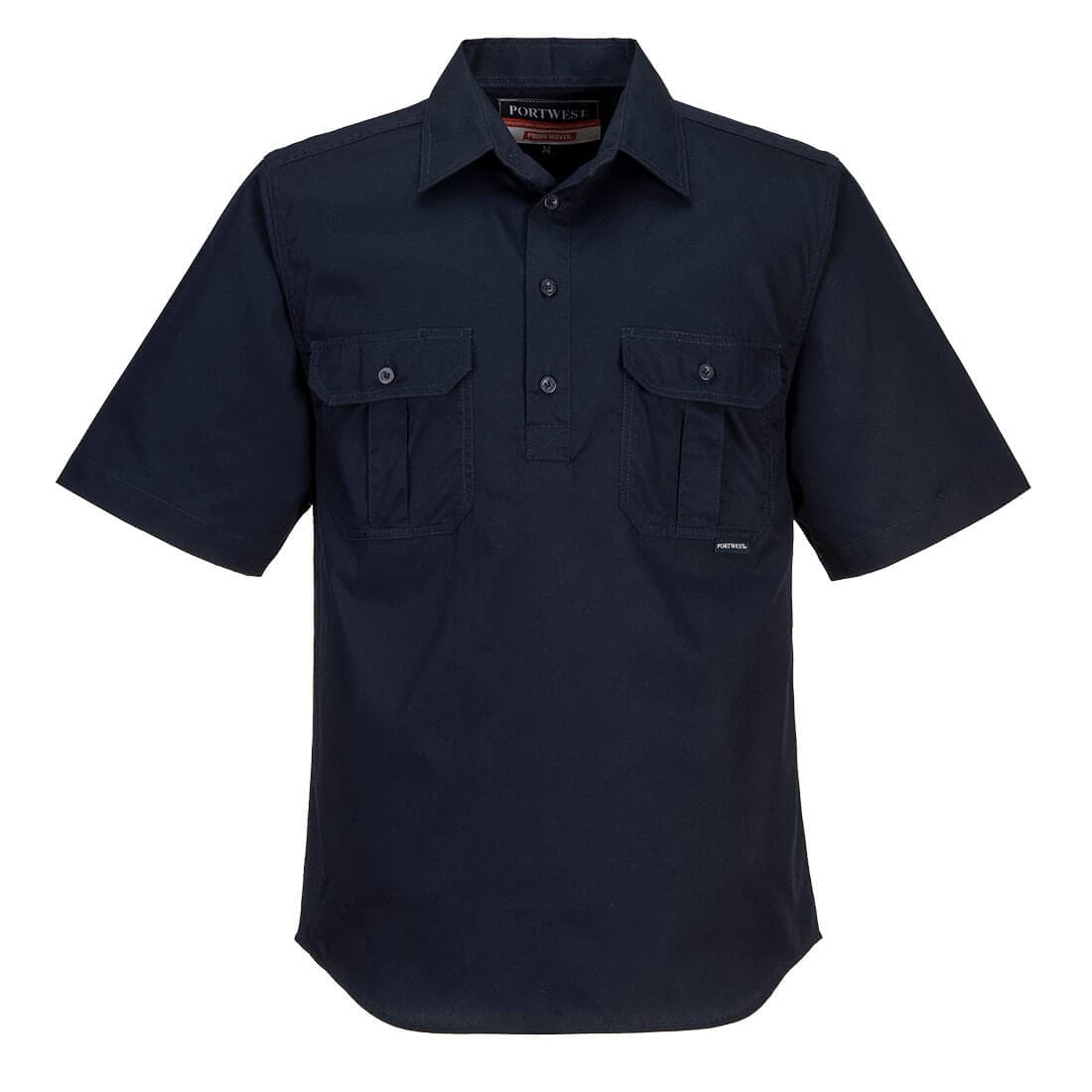 Portwest Adelaide Shirt, Short Sleeve, Light Weight, Fully Buttoned (Navy)