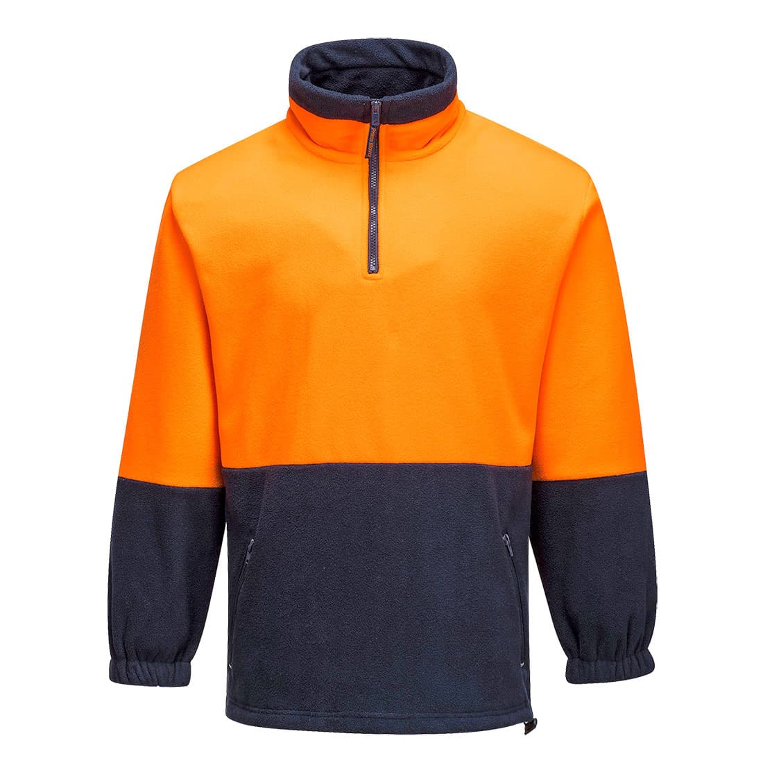 Portwest Hi-Vis Contrast 1/4 Zip Class D Polar Fleece  (Orange/Navy)