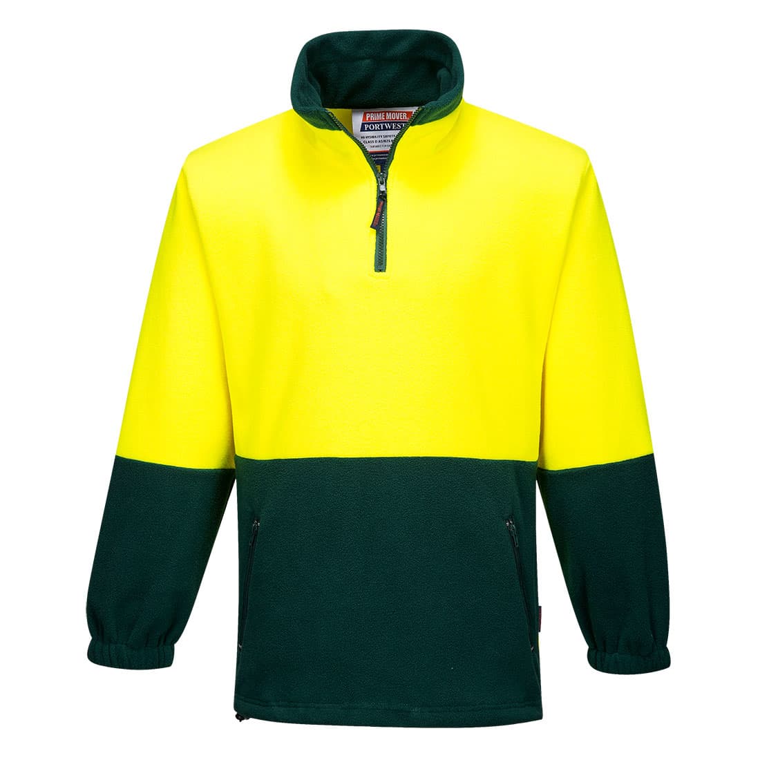 Portwest Hi-Vis Contrast 1/4 Zip Class D Polar Fleece  (Yellow/Green)
