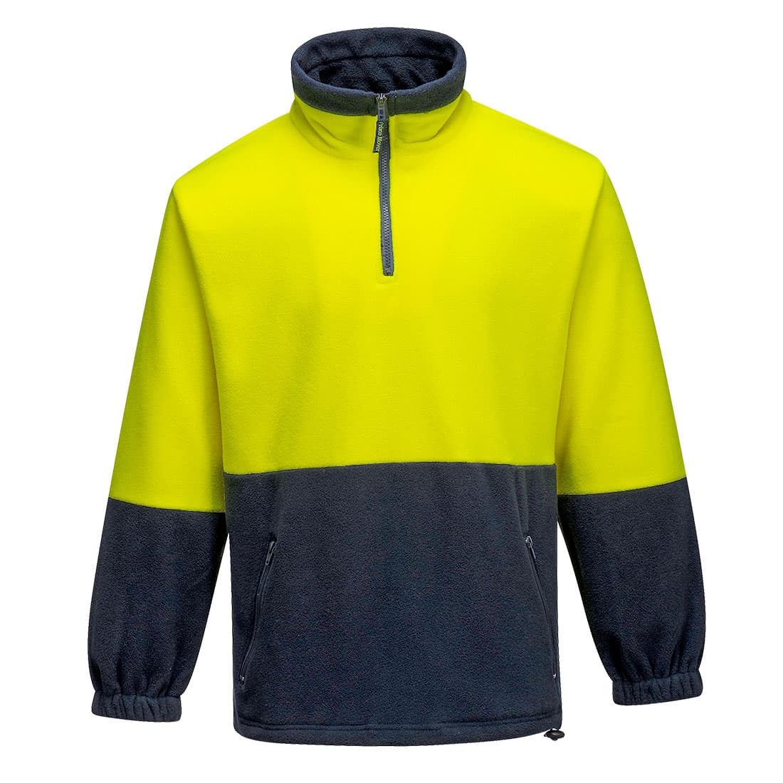 Portwest Hi-Vis Contrast 1/4 Zip Class D Polar Fleece  (Yellow/Navy)
