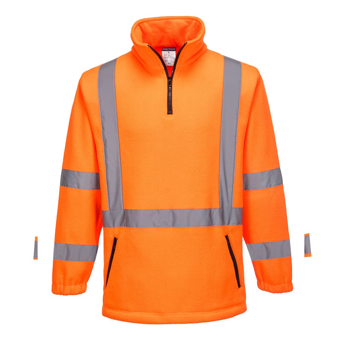 Portwest Hi-Vis X Back 1/4 Zip Polar Fleece  (Orange)