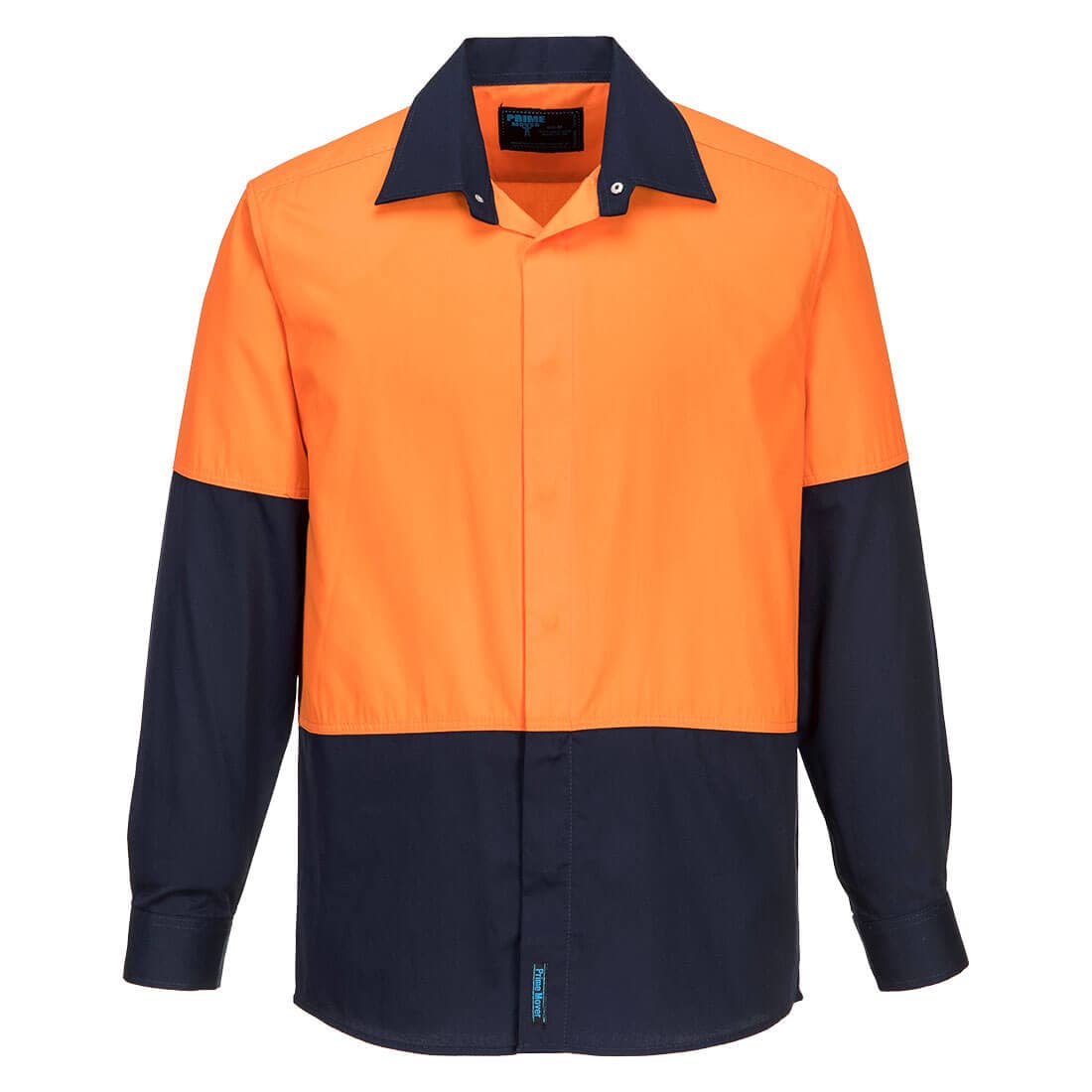 Portwest Westport Hi-Vis Lightweight Contrast Class D Shirt L/S  (Orange/Navy)