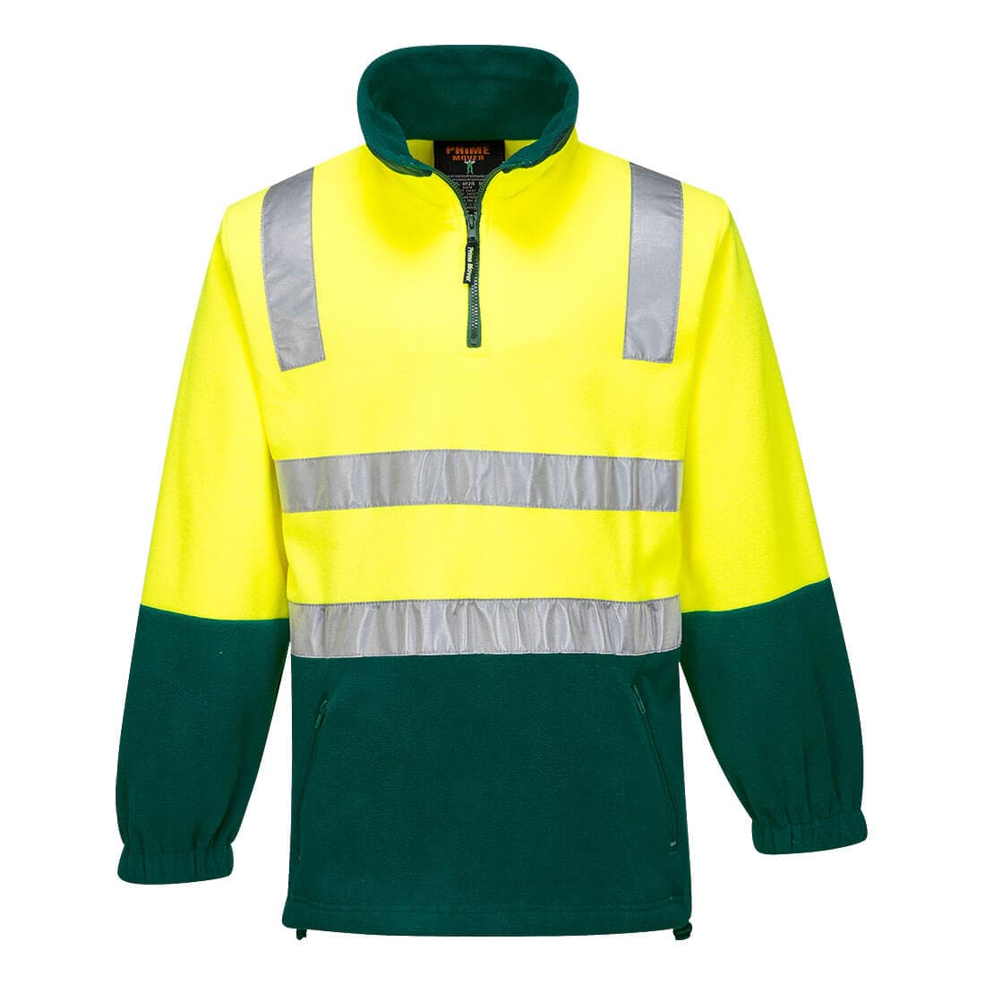 Portwest Hi-Vis Contrast 1/4 Zip Polar Fleece  (Yellow/Green)