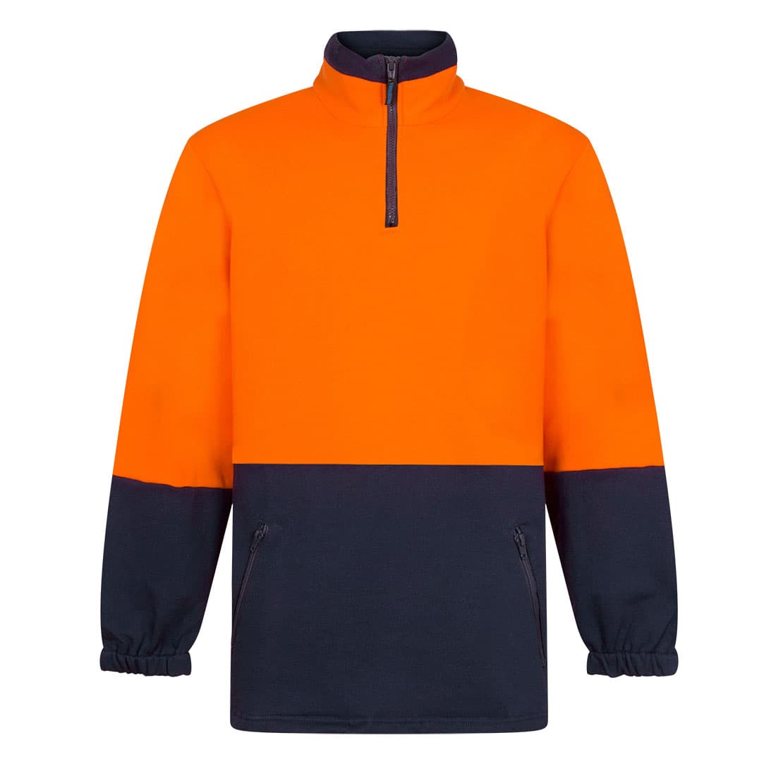 Portwest Hi-Vis Contrast 1/4 Zip Class D Brush Fleece (Orange/Navy)