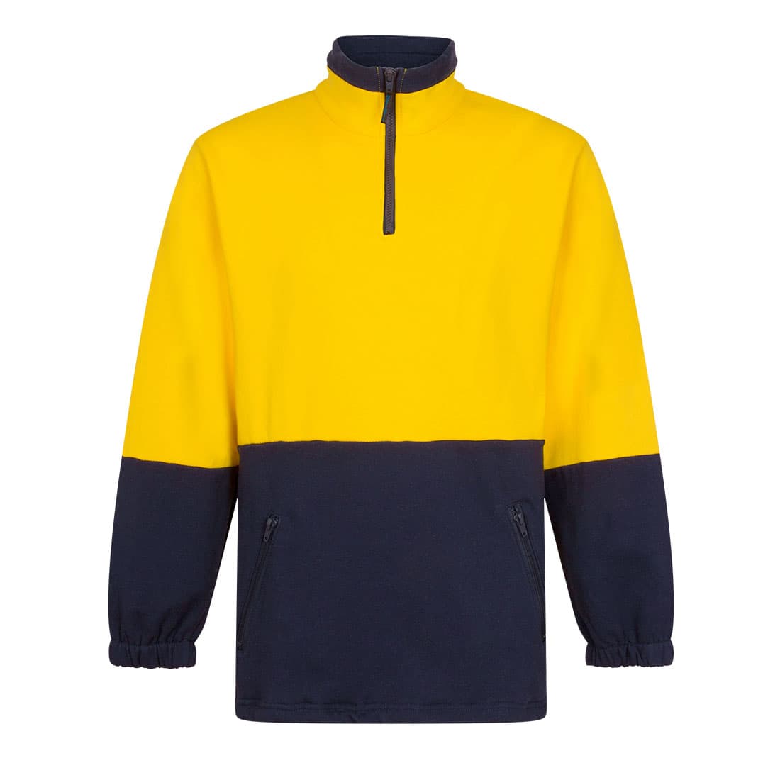 Portwest Hi-Vis Contrast 1/4 Zip Class D Brush Fleece (Yellow/Navy)